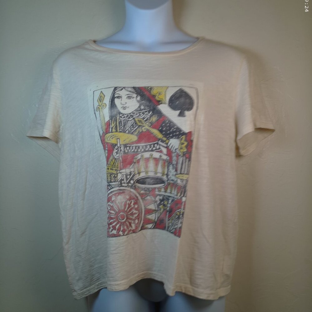 Lucky Brand XL Graphic Tee Queen of Spades Card